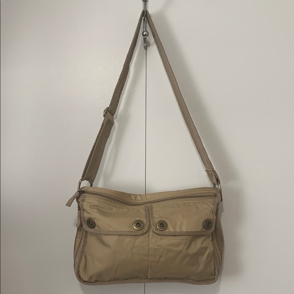 Gap Y2K 00s Gap Beige/Tan Nylon Messenger Crossbody Bag